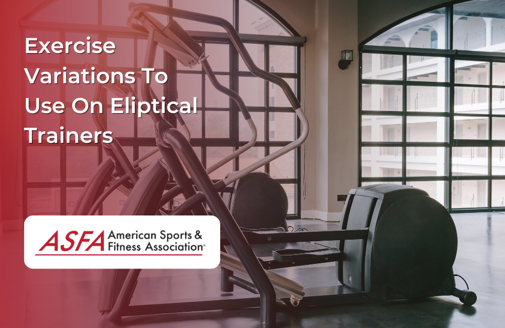 An empty elliptical in a gym with natural lighting.