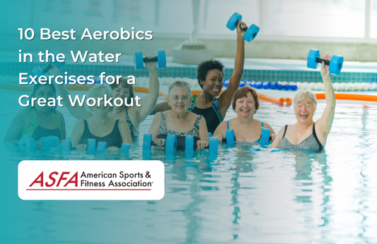 Group doing water aerobics in a pool.