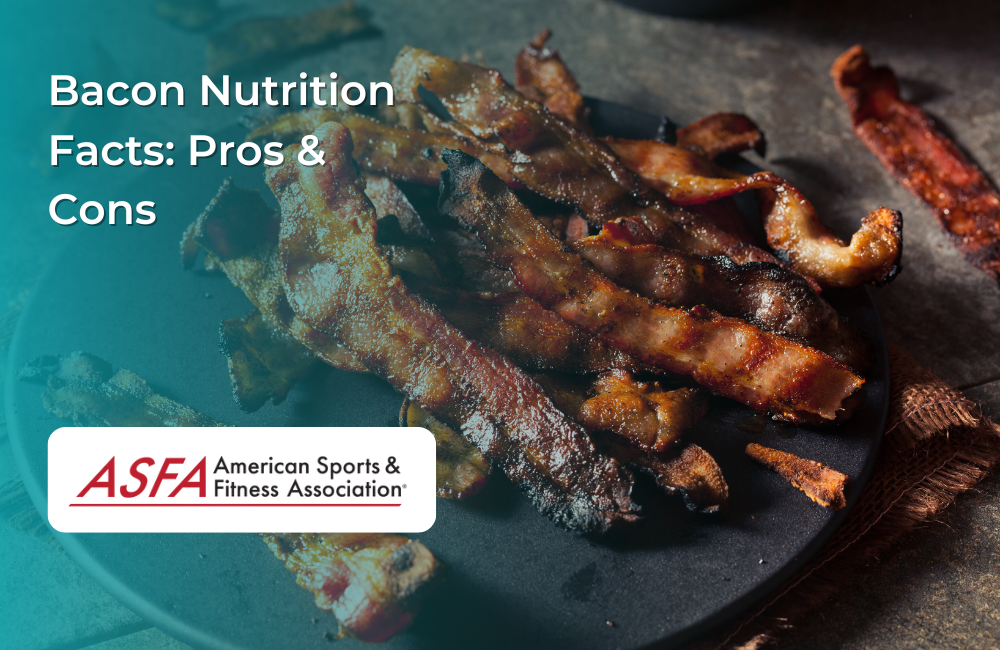 A plate of crispy cooked bacon on a dark rustic surface.