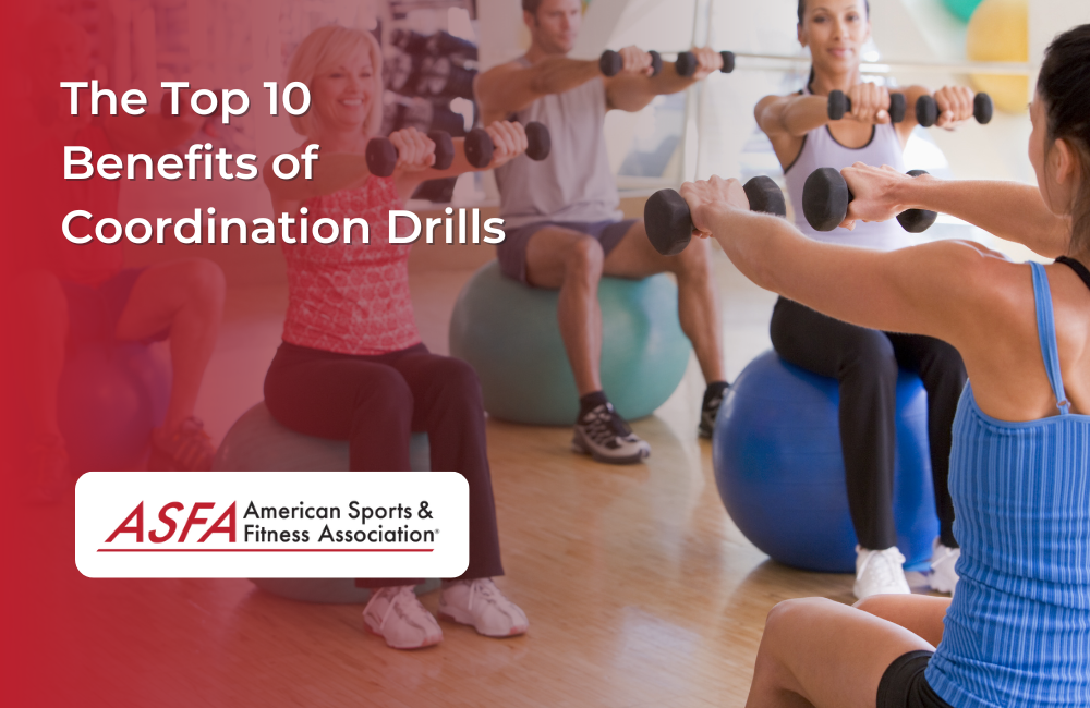 A fitness instructor is teaching a group of people on balance and coordination exercises.