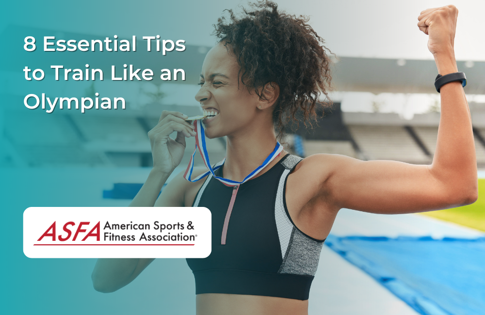 Person flexing and biting olympic metal.