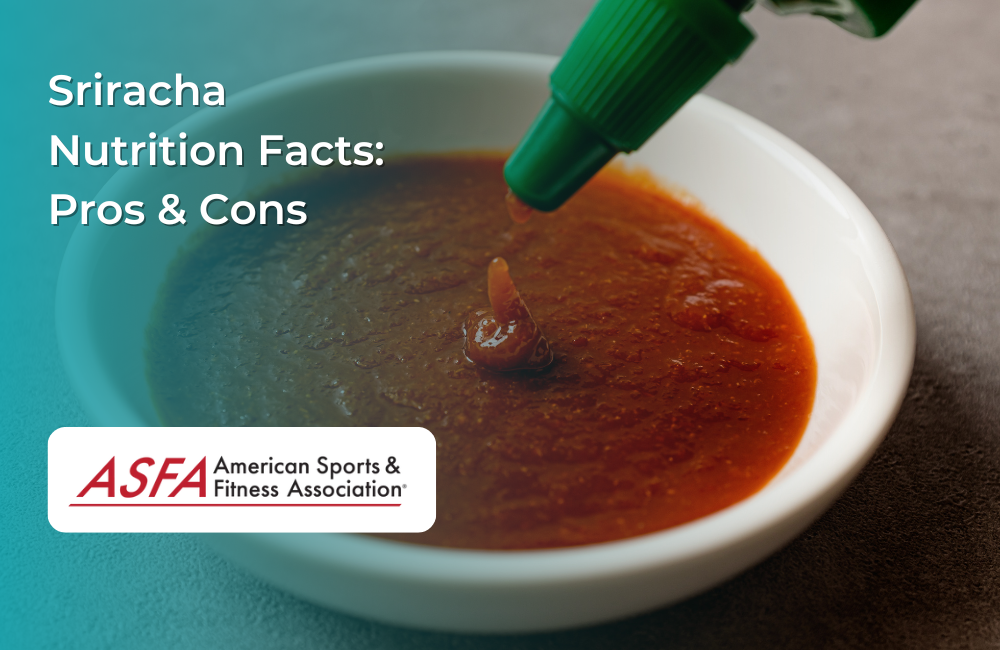 A bowl filled with red Sriracha sauce, with a green bottle pouring some into the bowl.