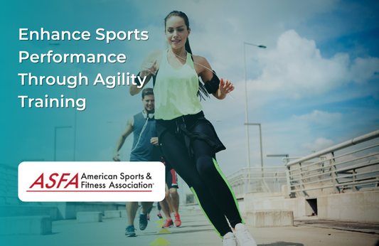 A woman in athletic gear sprinting between cones on an outdoor path during an agility drill, followed by a group of athletes.