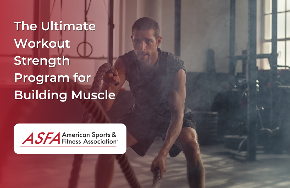 The Ultimate Workout Strength Program for Building Muscle – man using battle ropes in a gym.