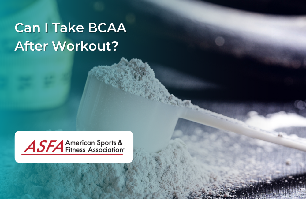 Scoop of BCAA powder on a table