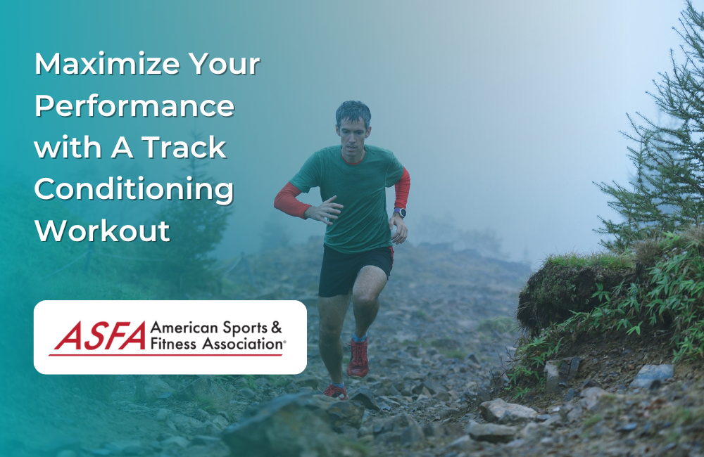 Man running up a foggy mountain trail in athletic gear