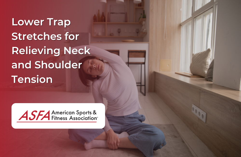 Woman seated on the floor in a living room doing a side stretch for neck relief.
