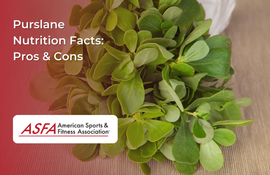 A close-up of fresh purslane leaves on a neutral background.