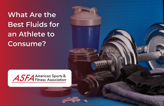 Dumbbell, water bottle, gym towel, and supplements together against a blue background.