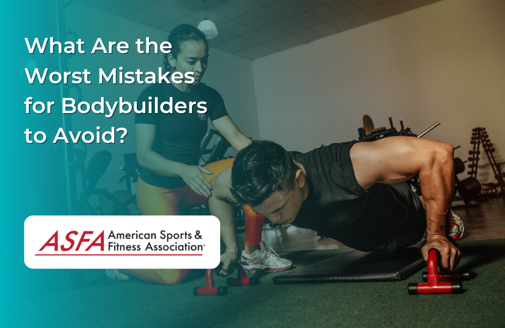 Man doing pushups indoors with a woman spotting him.