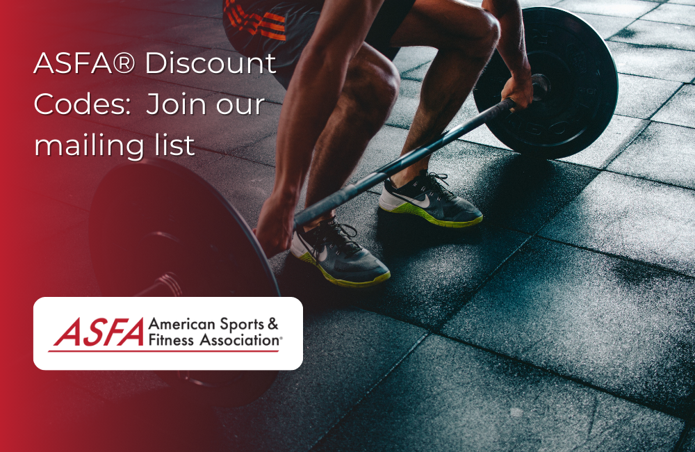 ASFA Fitness Blog: ASFA® Discount Codes:  Join our mailing list
