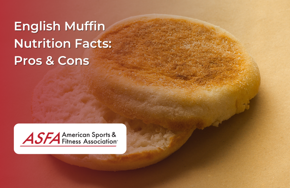 A toasted English muffin on a neutral background.