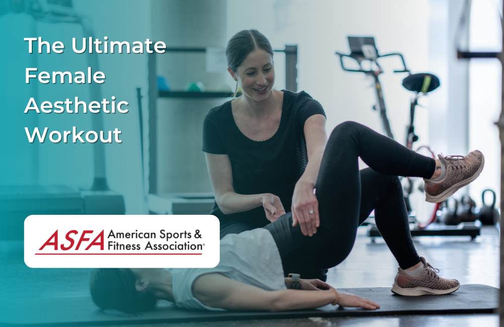 A female trainer assisting a woman performing a glute bridge in a gym.