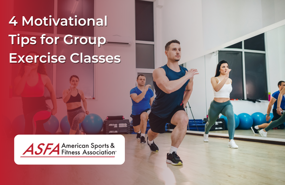 Group Instructor giving motivation on exercise class