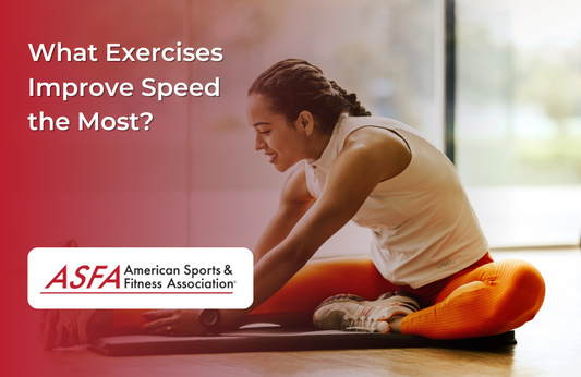 Lady in white shirt and orange yoga pants stretching on a mat indoors.