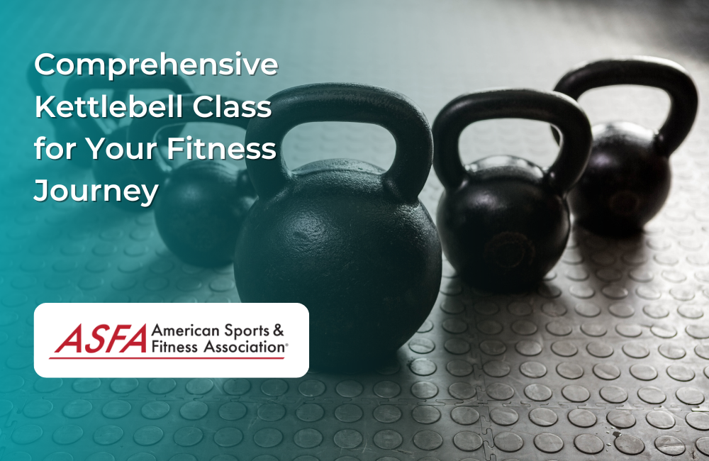 Group of kettlebells on a gym mat