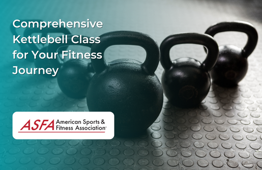 Group of kettlebells on a gym mat