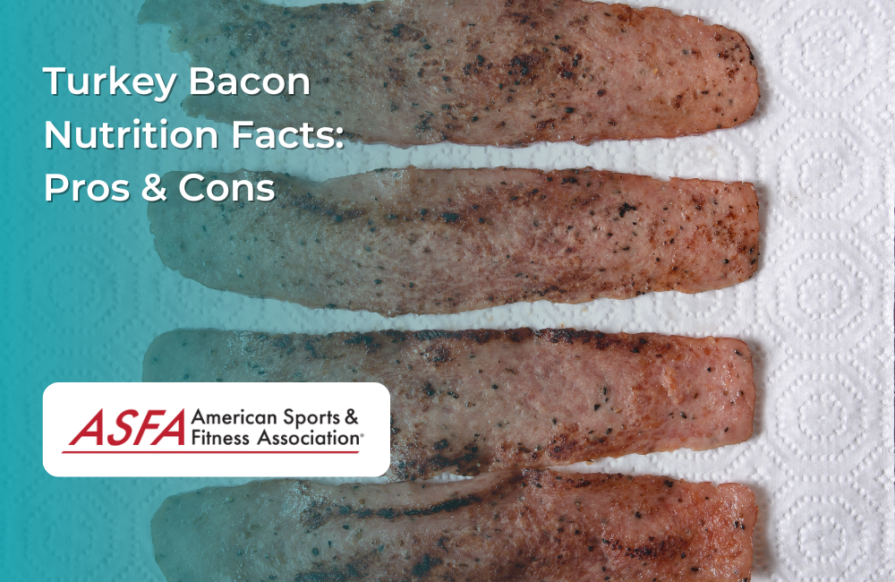 Four strips of cooked turkey bacon placed on a paper towel.