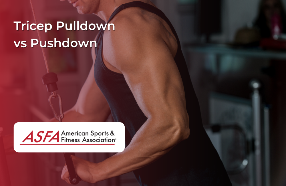 Man performing a triceps pulldown