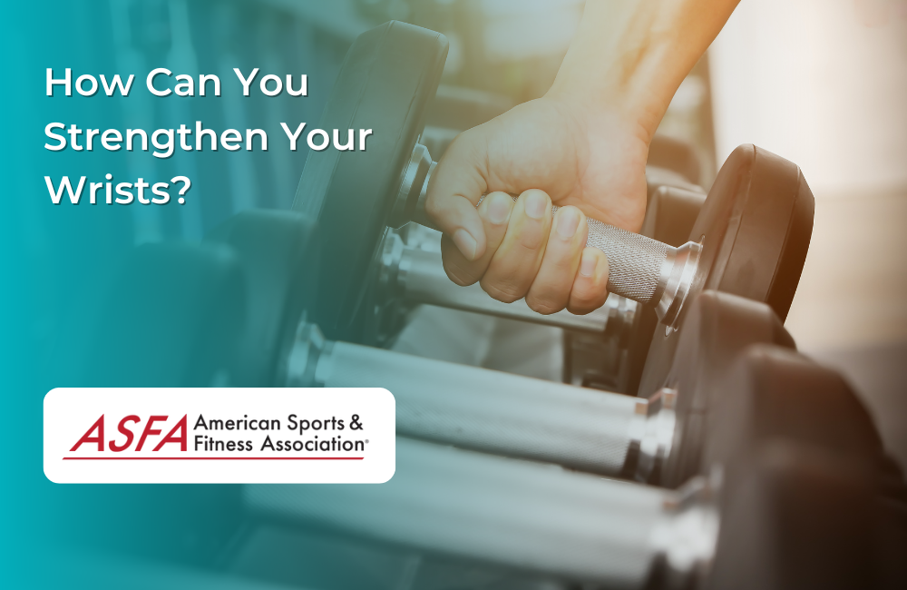 Person picking up dumbbell from rack.