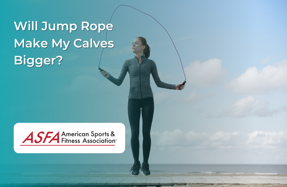 A woman in athletic clothing jumps rope on a boardwalk with the ocean and sky in the background.