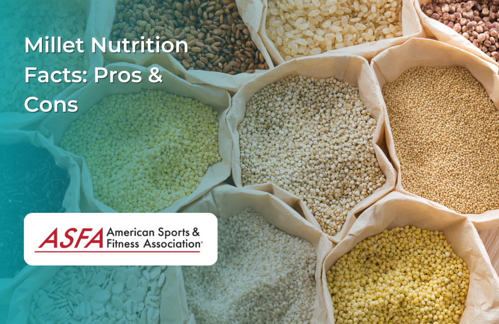 Various types of millet grains in burlap sacks