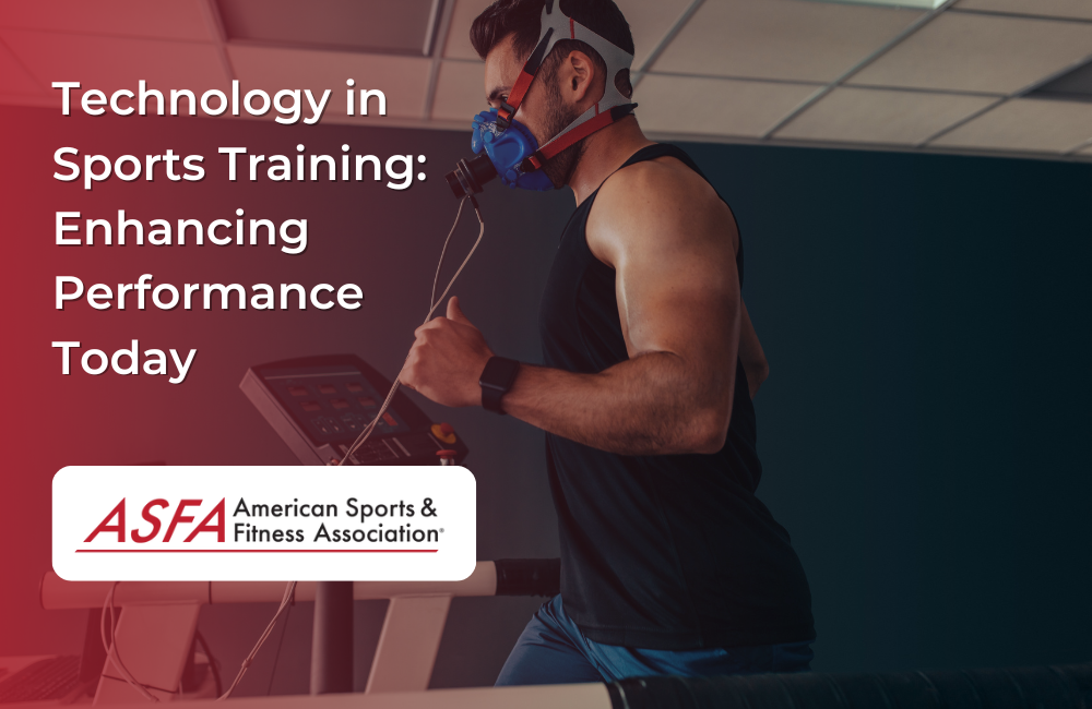 A man runs on a treadmill while wearing a high-tech breathing mask.