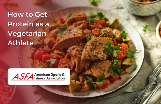 A hearty vegetarian meal with vegetables and plant-based protein sits on a table, illustrating dietary options for athletes avoiding meat.