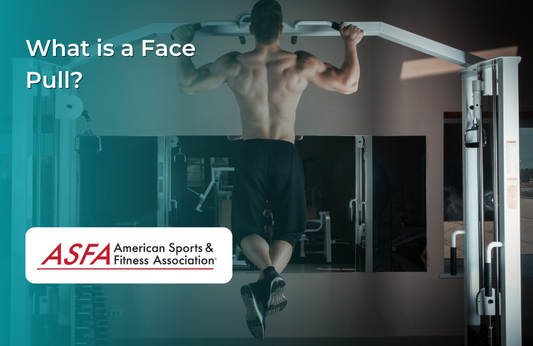 A fit man performs a face pull exercise using gym equipment, engaging his upper back and shoulders.