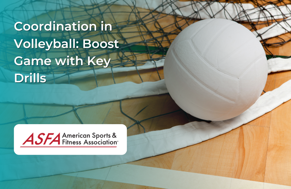 White volleyball and net on a hardwood floor