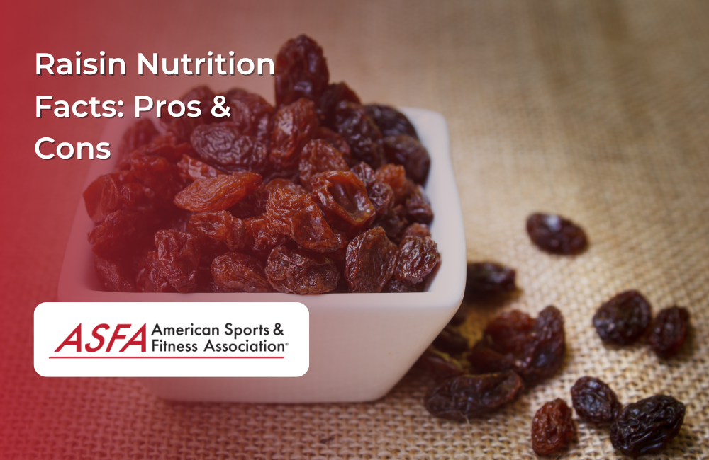 A small white dish filled with raisins, with additional raisins scattered on a burlap surface.