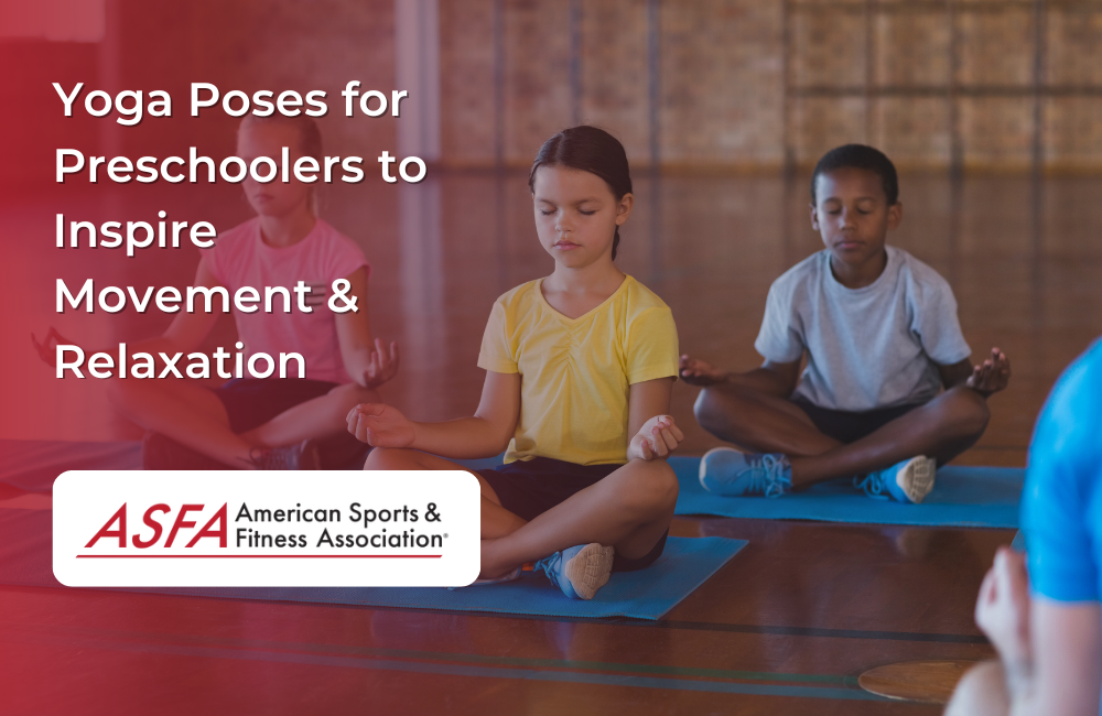  Young children sit cross-legged on yoga mats with eyes closed and hands in meditative poses in a gym.