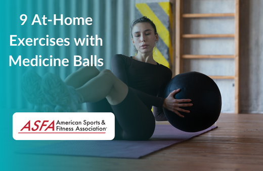 A woman doing a russian twist exercise with a medicine ball on a purple mat.