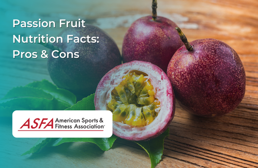 Whole and halved passion fruits with a juicy, seedy interior on a wooden surface.