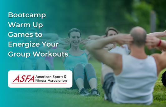 A fitness group outside doing crunches. 