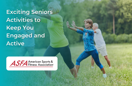 Seniors doing group fitness outside.