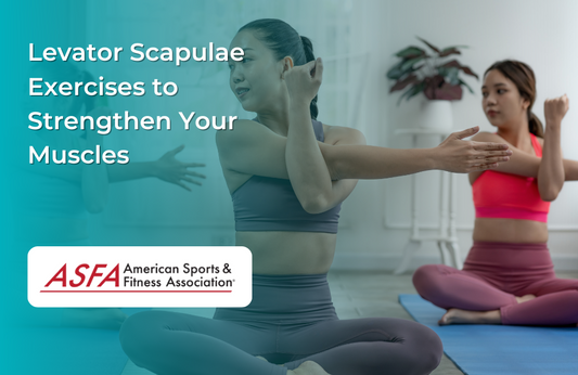 Three women in workout clothes, sitting on yoga mats inside, doing a Levator Scapulae exercise. 