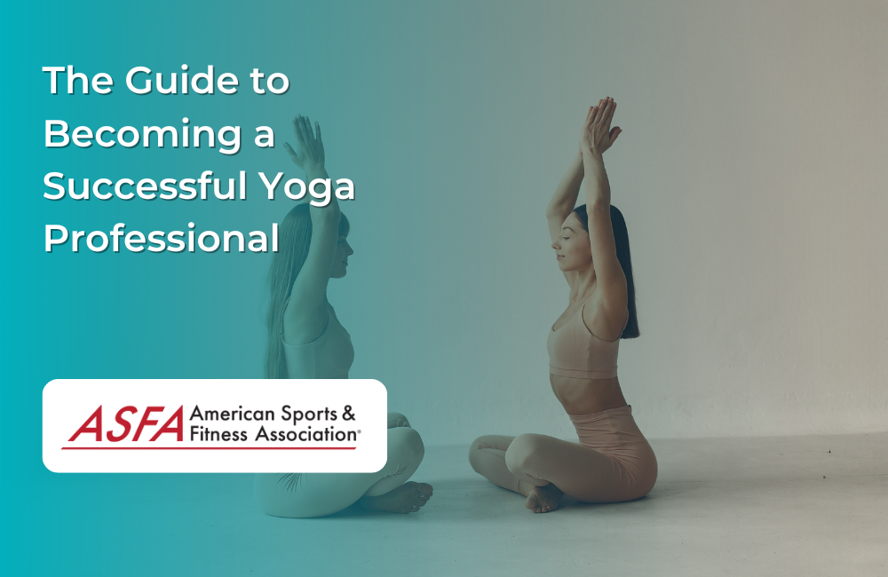 Two women in neutral colored workout clothes, facing each other doing a yoga pose.   