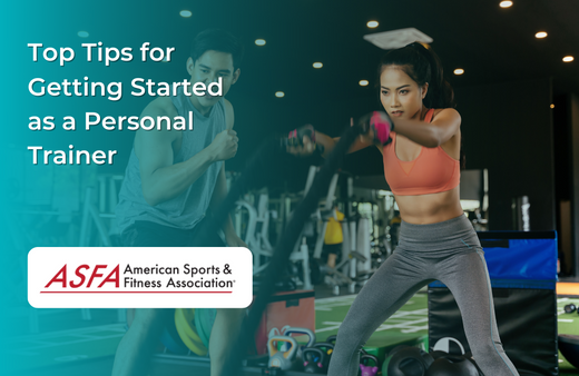 A personal trainer working with a client. 