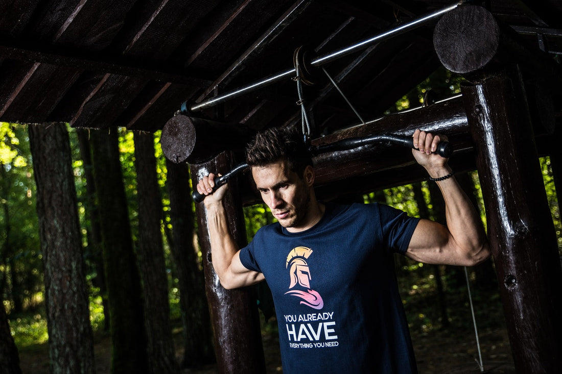 man lifting weights