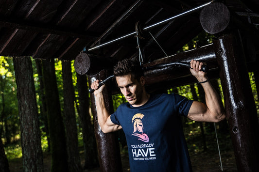 man lifting weights