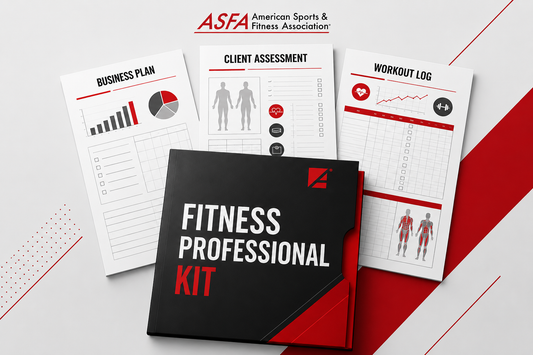 ASFA Fitness Professional Kit with business plan, client assessment, and workout log resources for fitness professionals