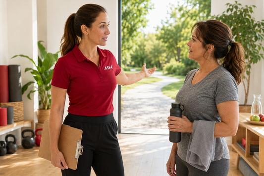 ASFA health and wellness coach guiding a client toward healthier activity and lifestyle habits